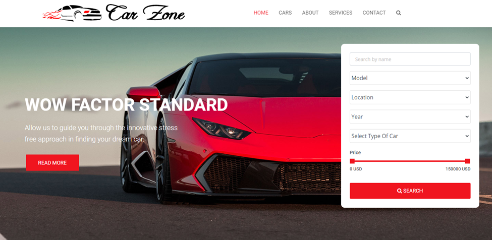 หน้าตาของเว็บไซต์ที่จะพัฒนาในหนังสือเล่มนี้